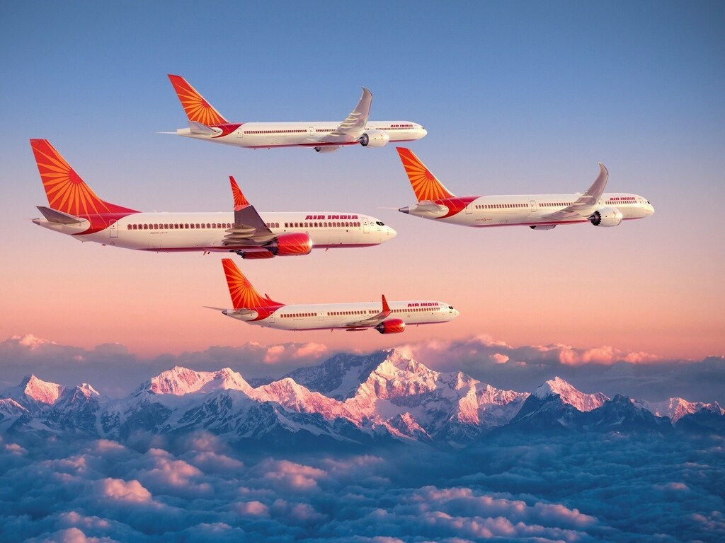 Render of Air India Boeing jets in flight.