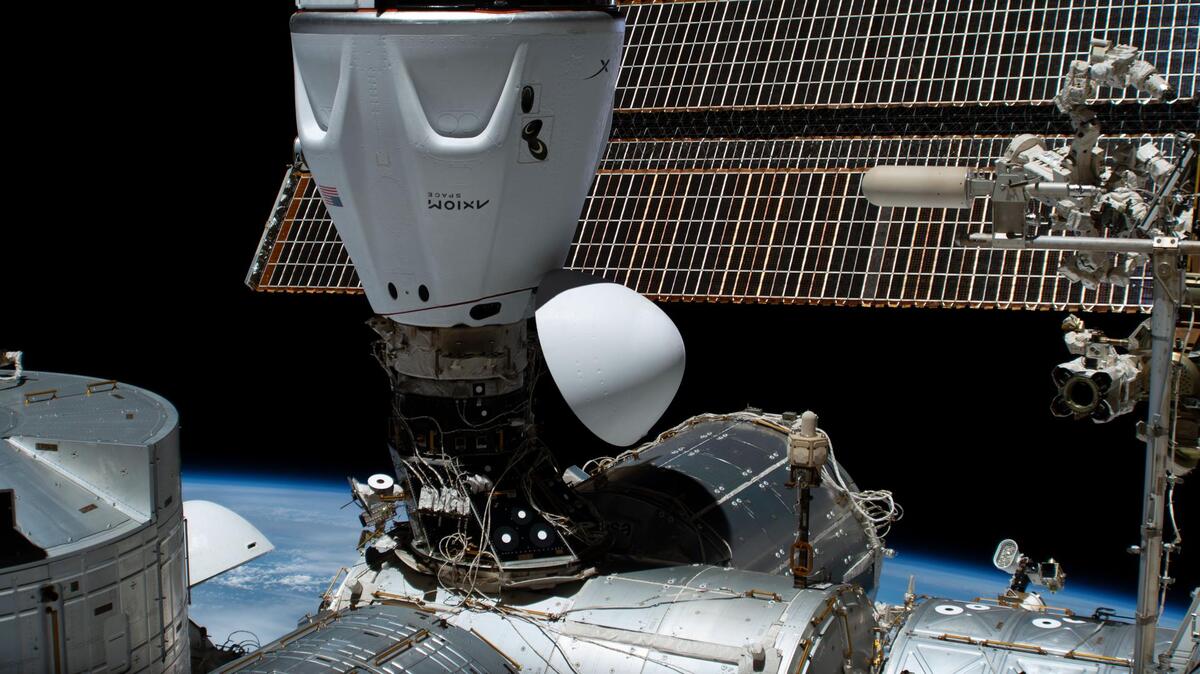 Axiom Space Mission 2 docked at the International Space Station (ISS).